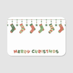 Frohe Weihnachts-Strumpf Namensschild