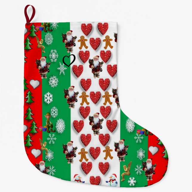 Frohe Weihnachts-Strumpf Santa Großer Weihnachtsstrumpf (Vorderseite)
