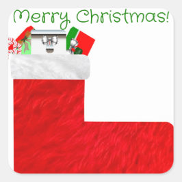Frohe Weihnachts-Strumpf Stickers