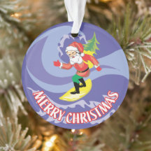 Frohe Weihnachts Surfboarding Santa