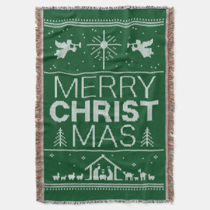 Frohe Weihnachts Sweater Christlich Jesus Gott Got Decke