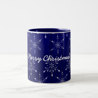 Frohe Weihnachts-Tasse - Blau Zweifarbige Tasse
