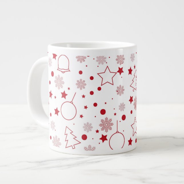 Frohe Weihnachts-Tasse Jumbo-Tasse (Vorderseite Links)