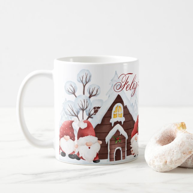 Frohe Weihnachts-Tasse Kaffeetasse (Mit Donut)