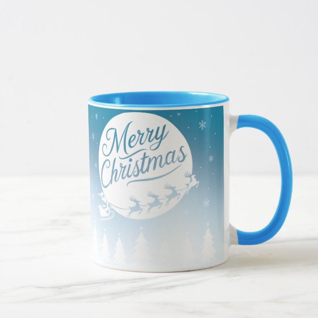 Frohe Weihnachts-Tasse mit Rentier und Schnee Tasse (Rechts)