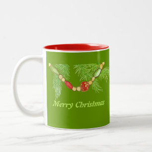 Frohe Weihnachts-Tasse Zweifarbige Tasse