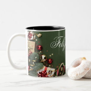 Frohe Weihnachts-Tasse Zweifarbige Tasse