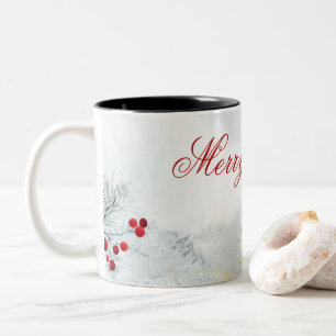 Frohe Weihnachts-Tasse Zweifarbige Tasse