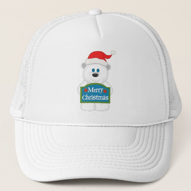 Frohe Weihnachts-Teddy-Bären-Cartoon Truckerkappe (Vorderseite)