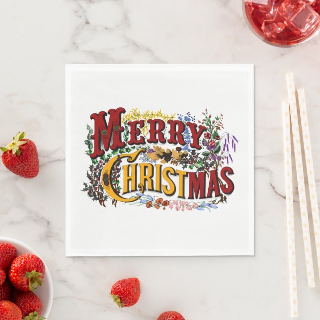 Frohe Weihnachts-Teller Serviette (Beispiel)