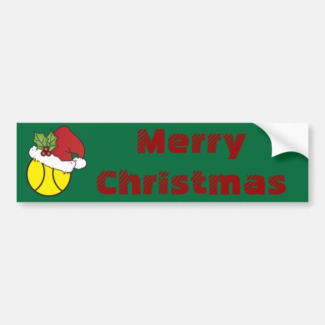 Frohe Weihnachts-Tennis Autoaufkleber (Vorne)