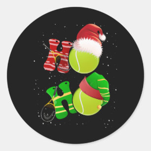 Frohe Weihnachts Tennis Pajamas Player Matching Ra Runder Aufkleber