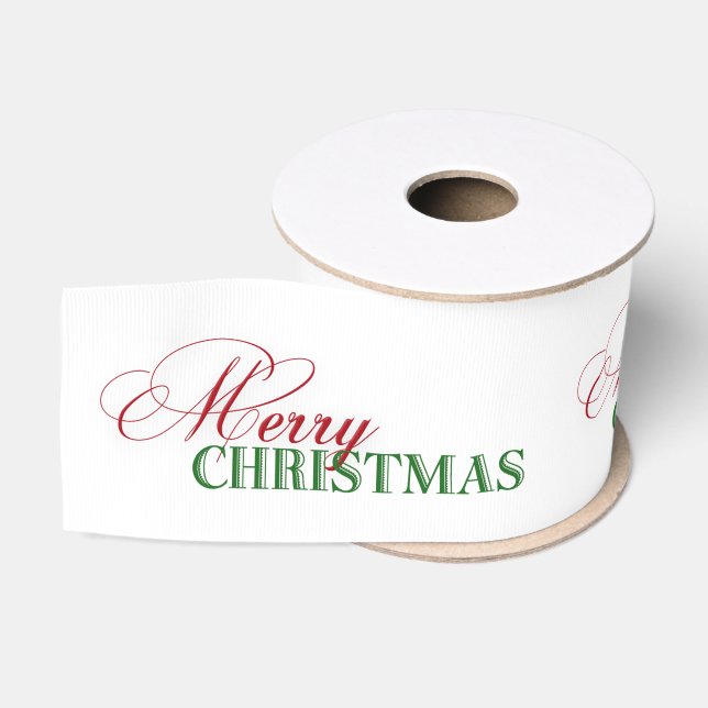 Frohe Weihnachts-Text Geschenk Ribbon Ripsband (Spule)