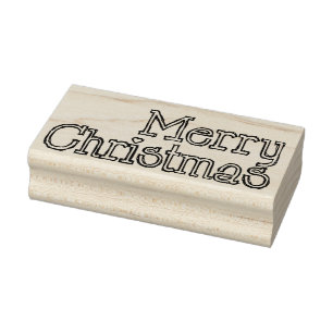 Frohe Weihnachts Text Rubber Art Briefmarke Gummistempel