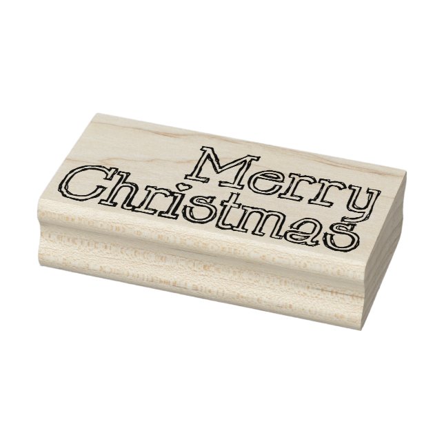 Frohe Weihnachts Text Rubber Art Briefmarke Gummistempel (Stempel)