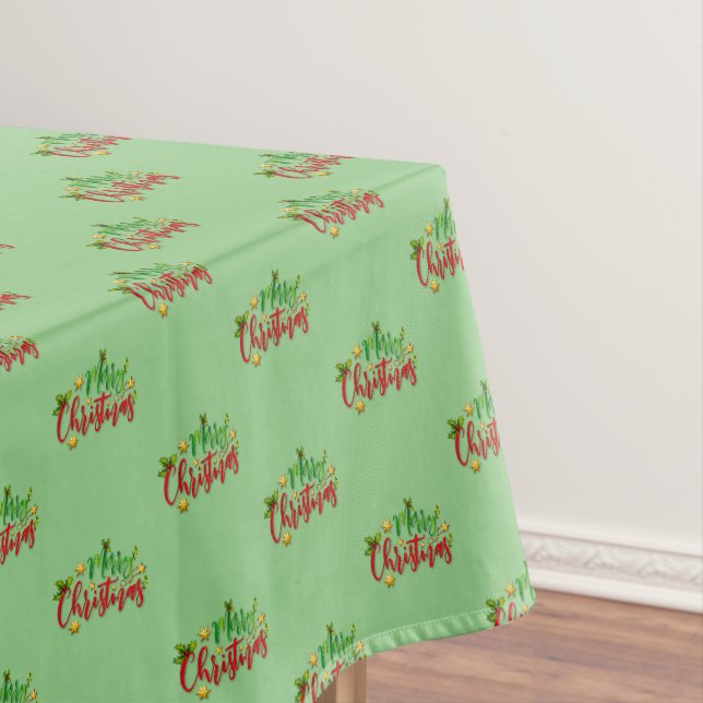 Frohe Weihnachts-Text-Typografie Tischdecke (Beispiel)