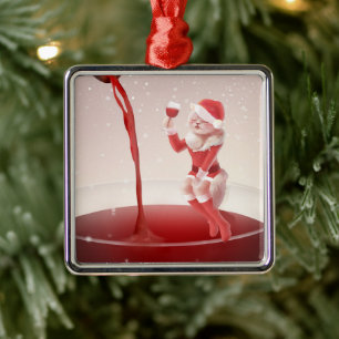 Frohe Weihnachts Toast Ornament Aus Metall