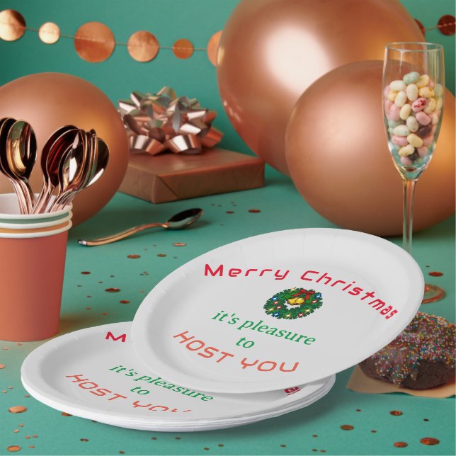Frohe Weihnachts-Tree-Star präsentiert Feiertage Pappteller (Multi)