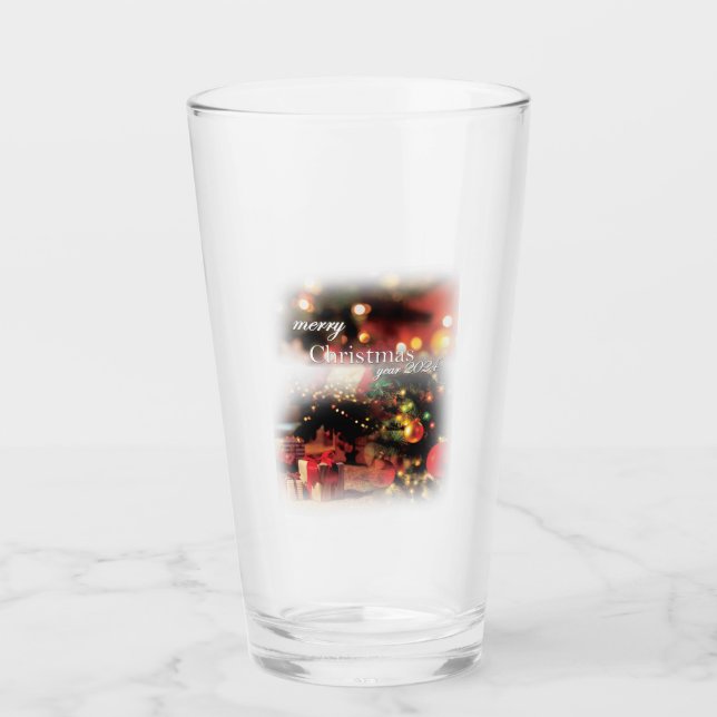 Frohe Weihnachts-Trinkbehälter Glas (Vorderseite)