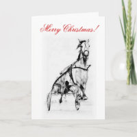 Frohe Weihnachts Trotter Pferderennen Karte