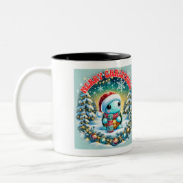 Frohe Weihnachts-Turtle Gruß-Tasse Zweifarbige Tasse