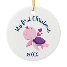 Frohe Weihnachts-Turtle-Keramik Ornament