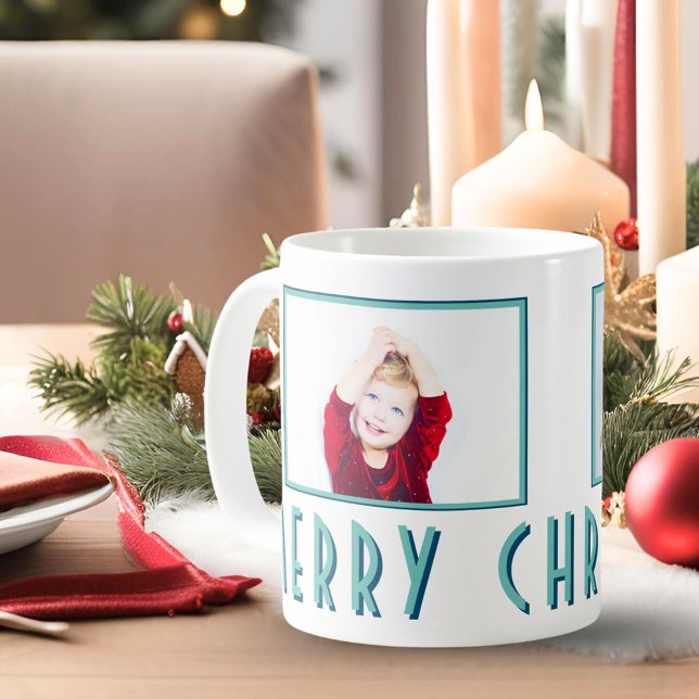 Frohe Weihnachts Typografie 2 Fotos Kaffeetasse (Von Creator hochgeladen)