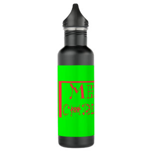 Frohe Weihnachts-Typografie-Design: Ein festes Ret Edelstahlflasche