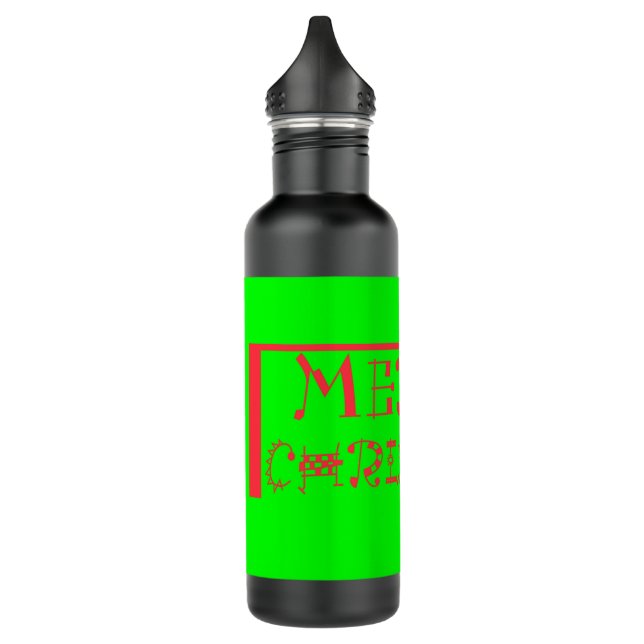 Frohe Weihnachts-Typografie-Design: Ein festes Ret Edelstahlflasche (Links)
