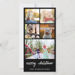 Frohe Weihnachts Typografie fünf FotoCollage Feiertagskarte