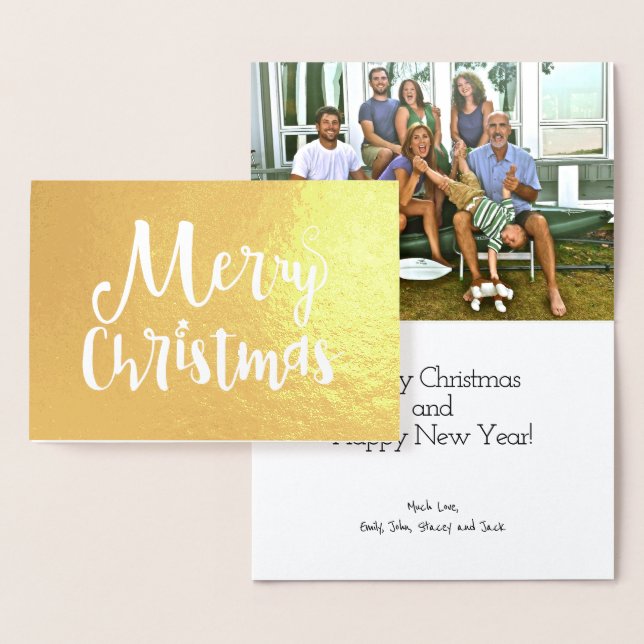 Frohe Weihnachts-Typografie Gold Foil Folienkarte (Anzeige)