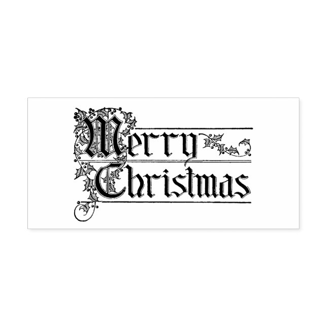 Frohe Weihnachts Typografie Lettern Gummistempel (Prägung)