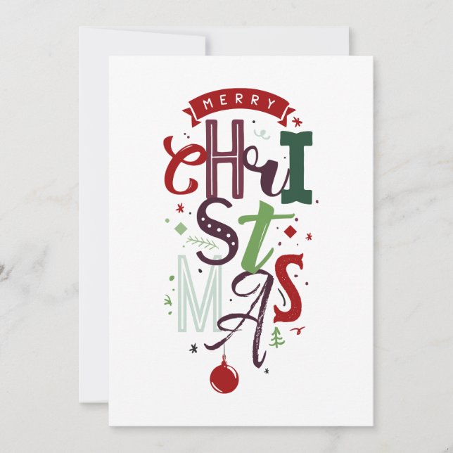 Frohe Weihnachts Typografie Non-Foto Weihnachten W (Vorderseite)