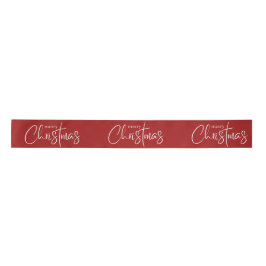 Frohe Weihnachts Typografie Red Holiday Satinband