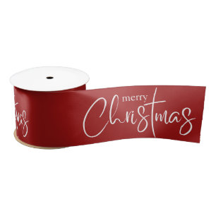 Frohe Weihnachts Typografie Red Holiday Satinband