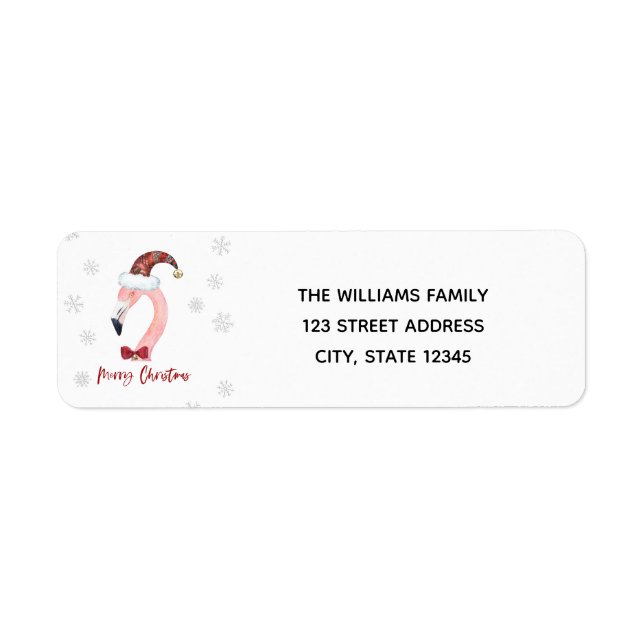 Frohe Weihnachts Typografie Santa Flamingo Rückkeh (Vorne)