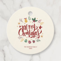 Frohe Weihnachts Typografie Text Geschenketiketten