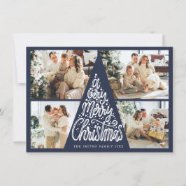 Frohe Weihnachts Typografie Weihnachtsfotokarte Dankeskarte