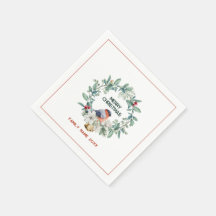 Frohe Weihnachts Typografie Wreath & Red Robin