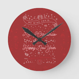 Frohe Weihnachts-Uhr Runde Wanduhr