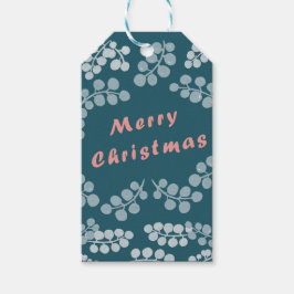 Frohe Weihnachts- und Berries Navy/Aquamarine Gefä Geschenkanhänger