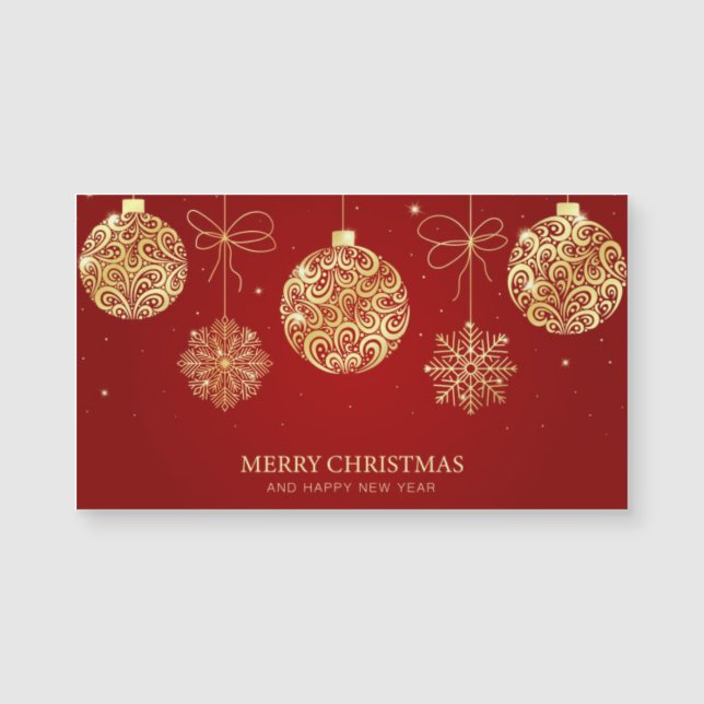 Frohe Weihnachts- und Neujahrskarte Magnetkarte (Vorderseite)