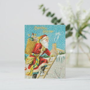 Frohe Weihnachts-Vintage Kunst Feiertagspostkarte