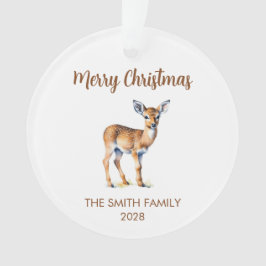 Frohe Weihnachts-Wasserfarbe Hirsche Familie Foto Ornament
