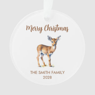 Frohe Weihnachts-Wasserfarbe Hirsche Familie Foto Ornament