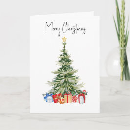 Frohe Weihnachts Wasserfarbe Weihnachtsbaum-Karte Karte