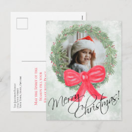 Frohe Weihnachts-Watercolor-Foto Feiertagspostkarte