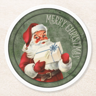 Frohe Weihnachts-Weihnachts-Rundpapier-Untersetzer Runder Pappuntersetzer