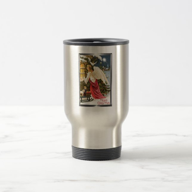 Frohe Weihnachts Weihnachts Weihnachtsangel Design Reisebecher (Mittel)