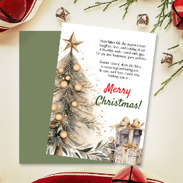 Frohe Weihnachts-Weihnachtsbaum-Gedicht Grußkarte Ankündigung